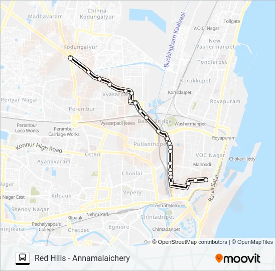 557AEXT Bus Line Map