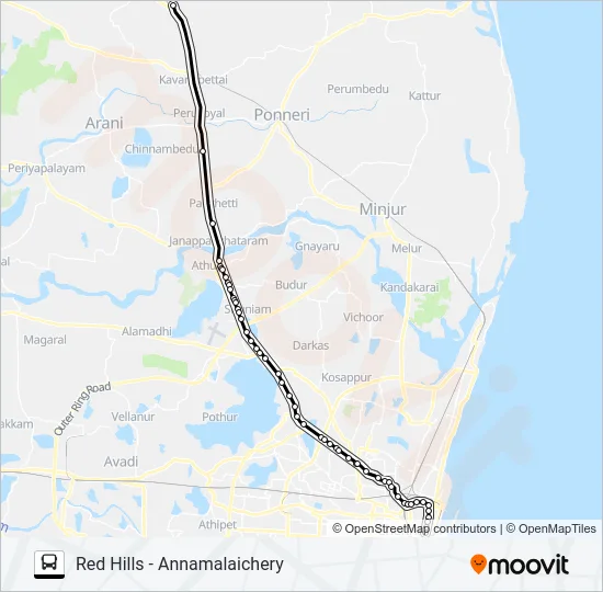 557AEXT Bus Line Map
