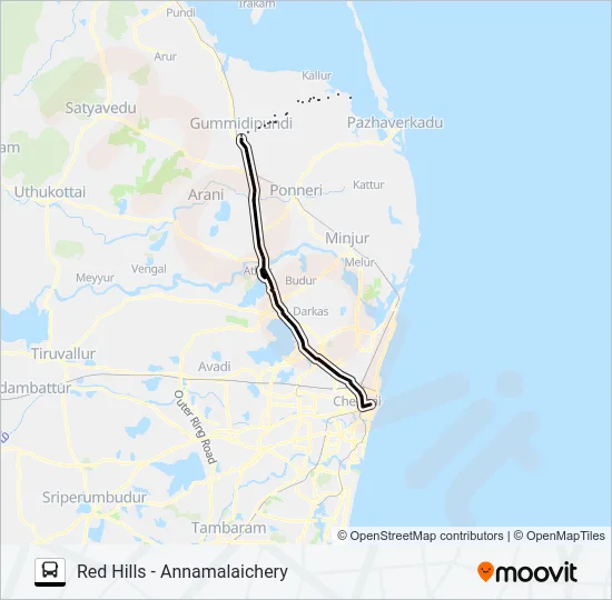557AEXT Bus Line Map