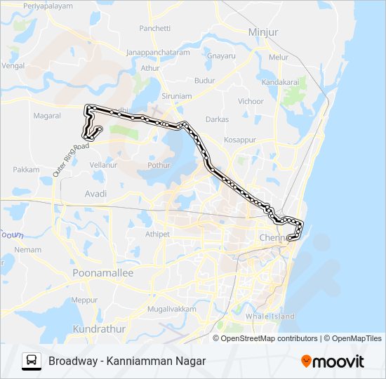 57D EXT Bus Line Map