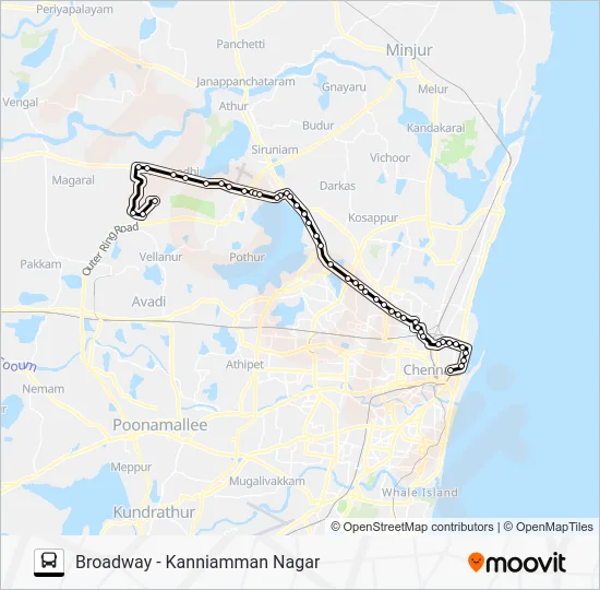 57D EXT Bus Line Map