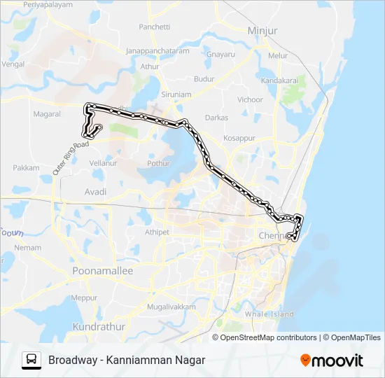57D EXT Bus Line Map