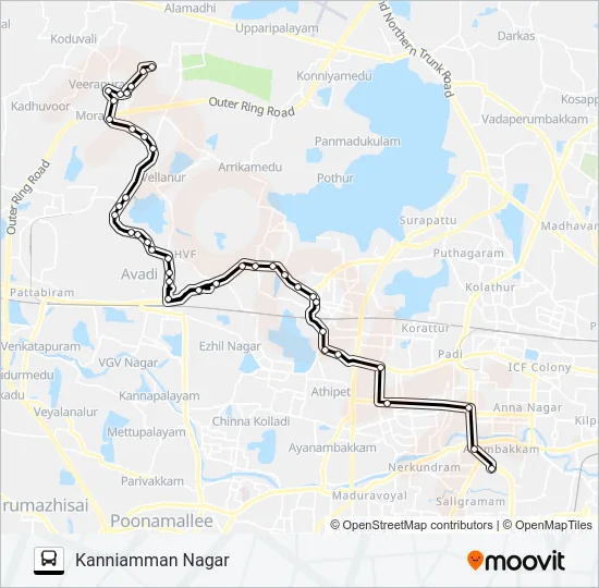 61K EXT Bus Line Map