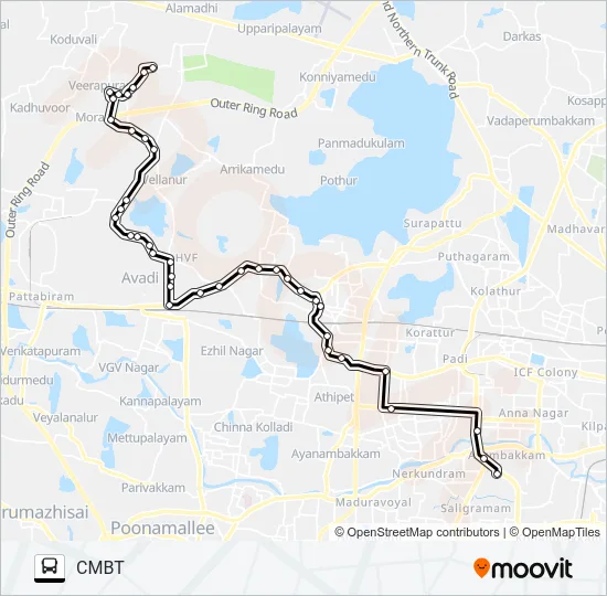 61K EXT Bus Line Map