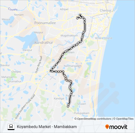 70C EXT Bus Line Map