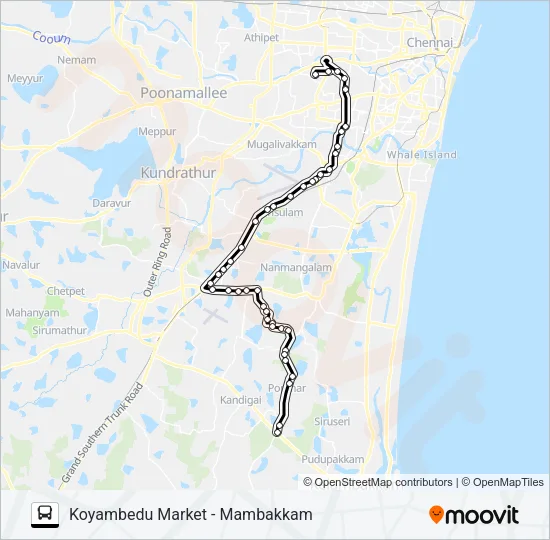 70C EXT Bus Line Map