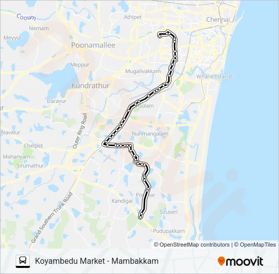 70C EXT Bus Line Map