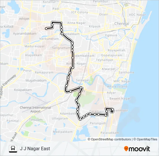70K EXT Bus Line Map