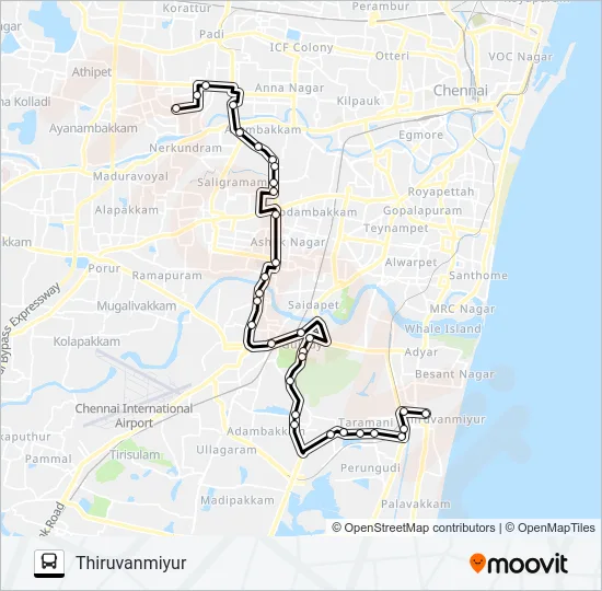 70K EXT Bus Line Map