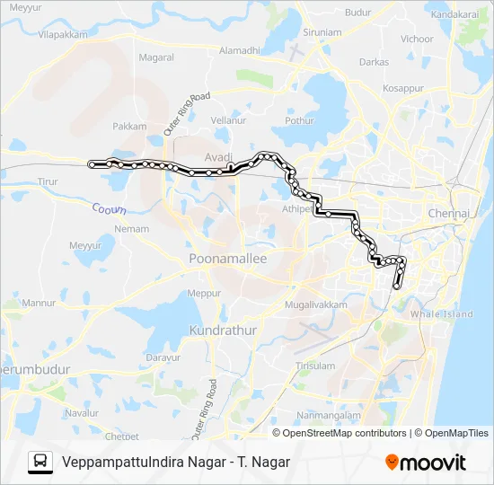 70P EXT Bus Line Map