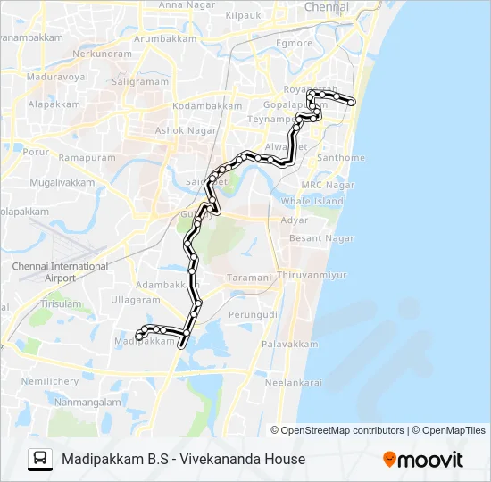 M45A EXT Bus Line Map