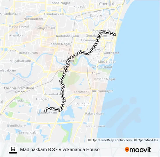 M45A EXT Bus Line Map