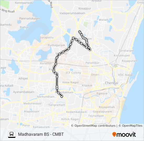 Salem To Chennai Bus Route Map 170A Cut Route: Schedules, Stops & Maps - Cmbt (Updated)