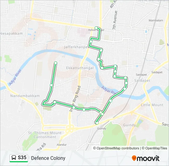 S35 Bus Line Map