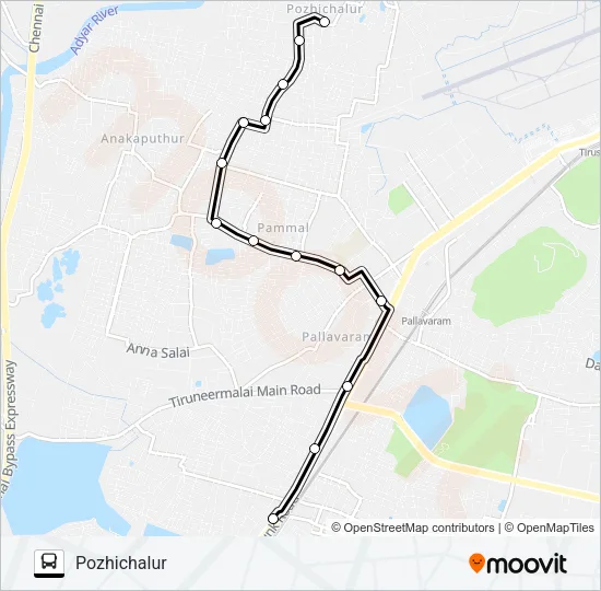 M52ET Bus Line Map