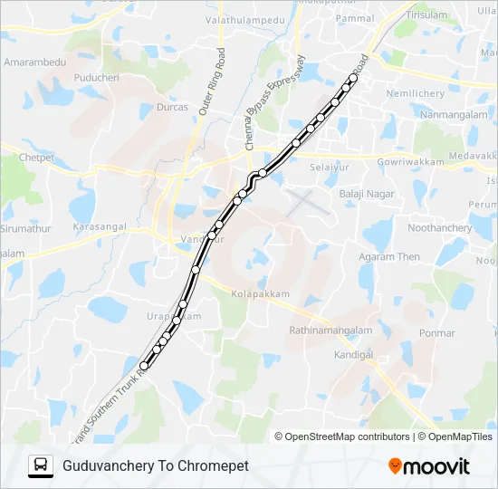 M52ET Bus Line Map