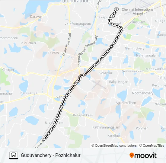 M52ET Bus Line Map