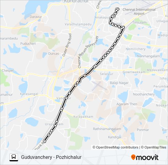 M52ET Bus Line Map