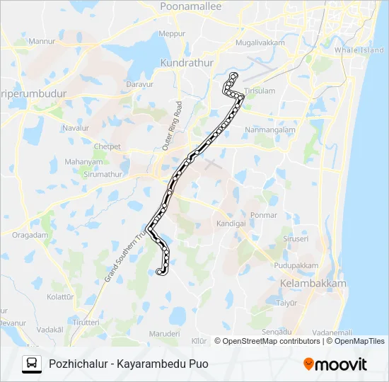M52ET Bus Line Map
