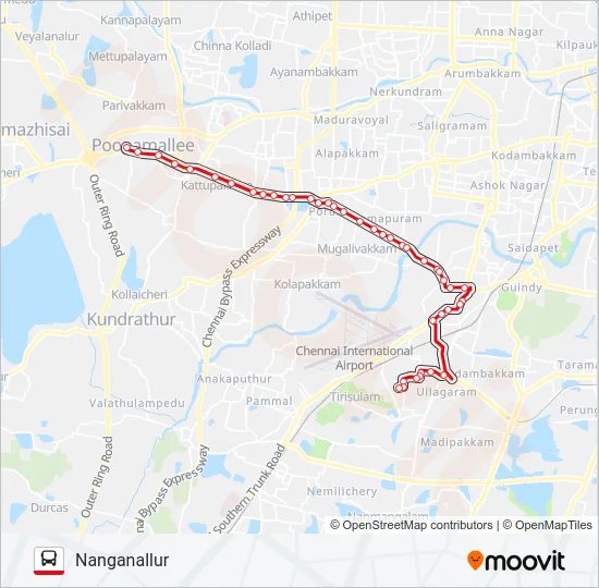 154B Bus Line Map