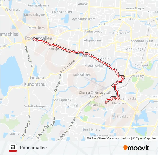 154B Bus Line Map