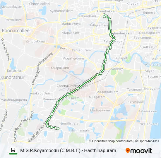 70H Bus Line Map