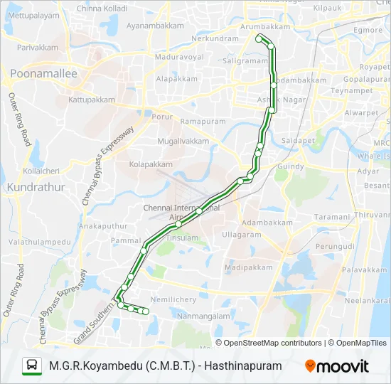 70H Bus Line Map