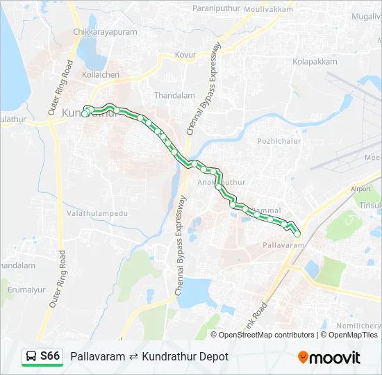 S66 Bus Line Map
