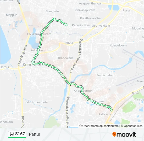 S167 Bus Line Map