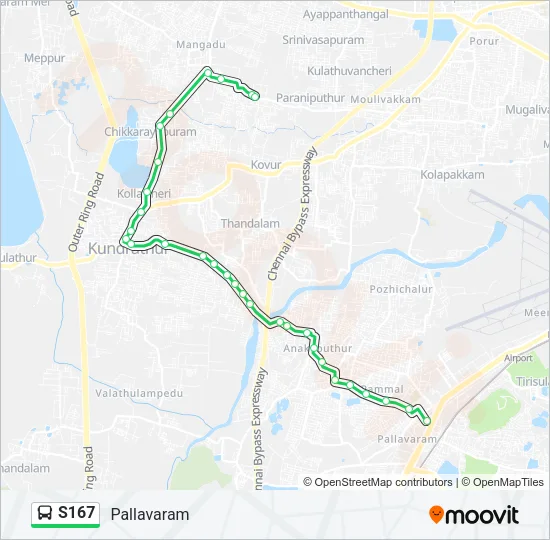S167 Bus Line Map