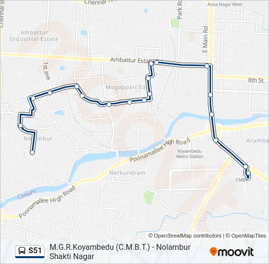 S51 Bus Line Map