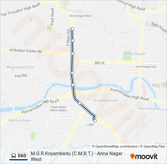 S60 Bus Line Map