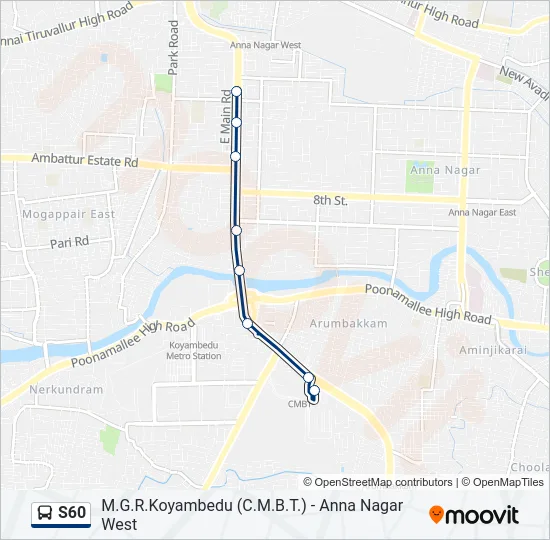 S60 Bus Line Map