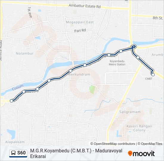 S60 Bus Line Map