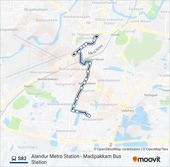 S82 Bus Line Map
