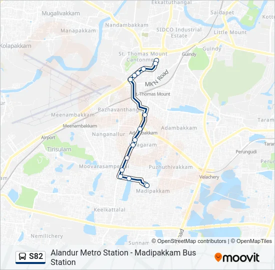 S82 Bus Line Map