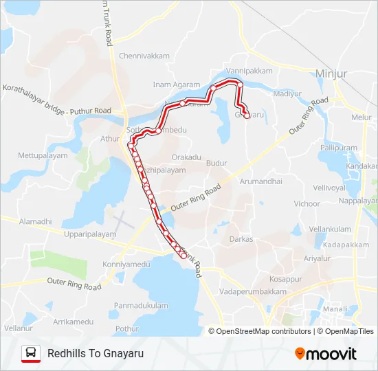 57J Bus Line Map