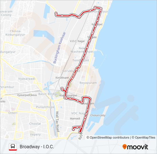 44CT bus Line Map