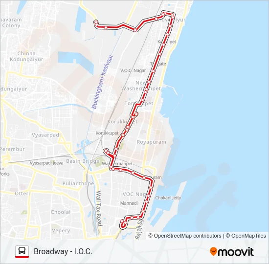 44CT Bus Line Map