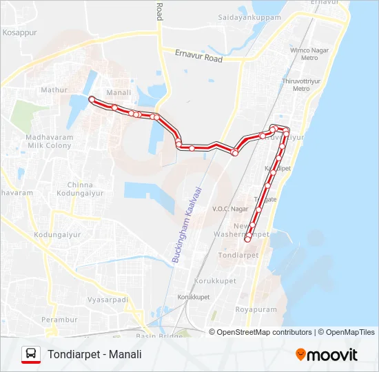44C Bus Line Map