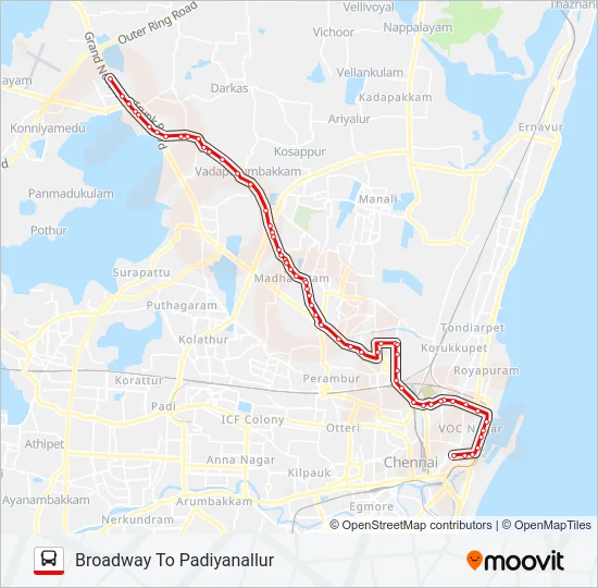 38G Bus Line Map