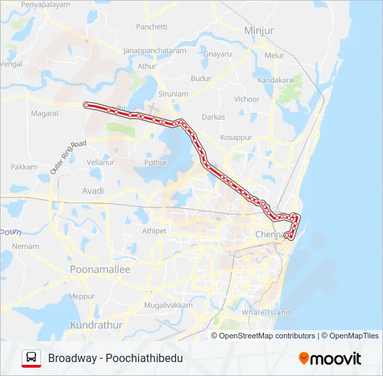 57D Bus Line Map