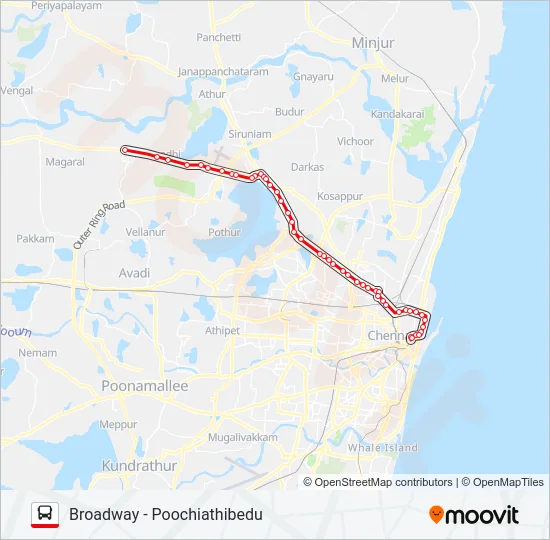 57D Bus Line Map