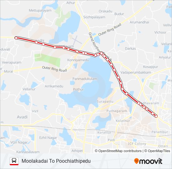 57D bus Line Map