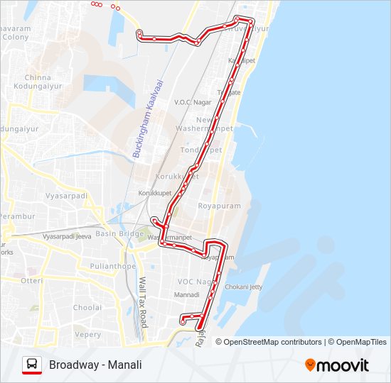 44 bus Line Map