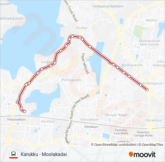 57F Bus Line Map