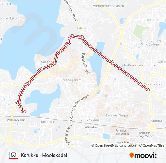 57F Bus Line Map