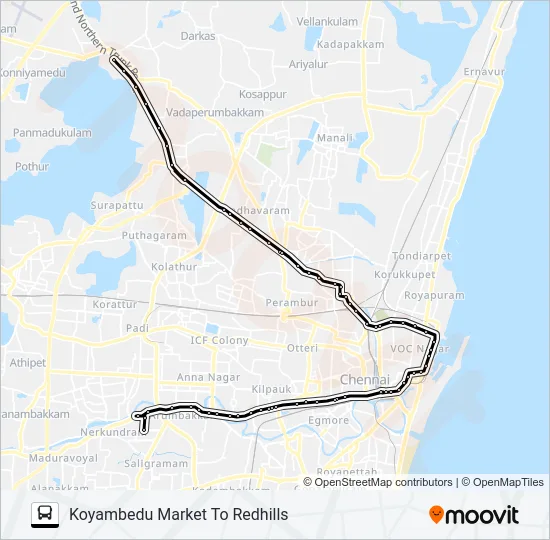 57H Bus Line Map