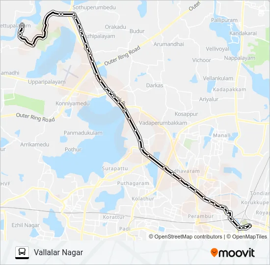 57H Bus Line Map