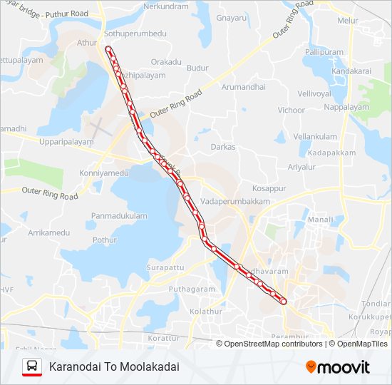 57F bus Line Map